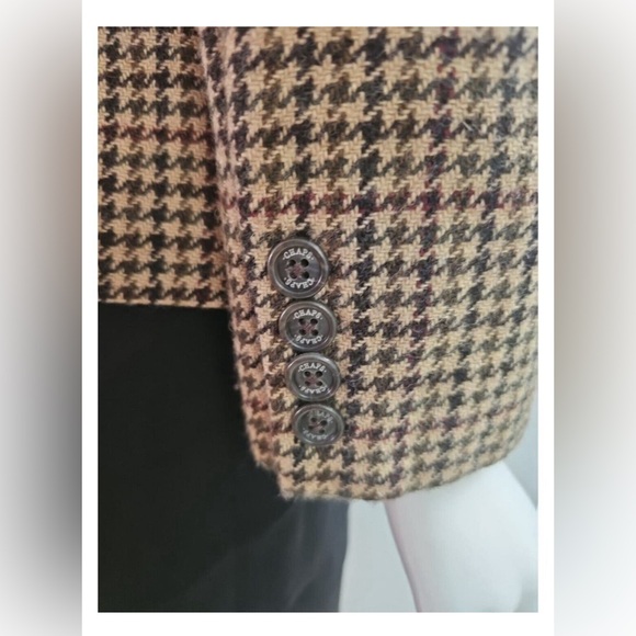 Vintage Ralph Lauren Chaps! 💞Wool Blend Brown Chaps Houndstooth Riding Jacket - Picture 3 of 16